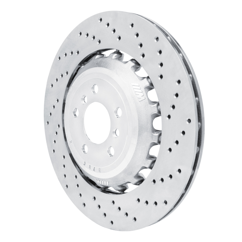 BMW M6 Brake Rotor (1) - Right Rear - R1 Concepts - Drilled, Carbon Alloy, GeoMET - `12-`19